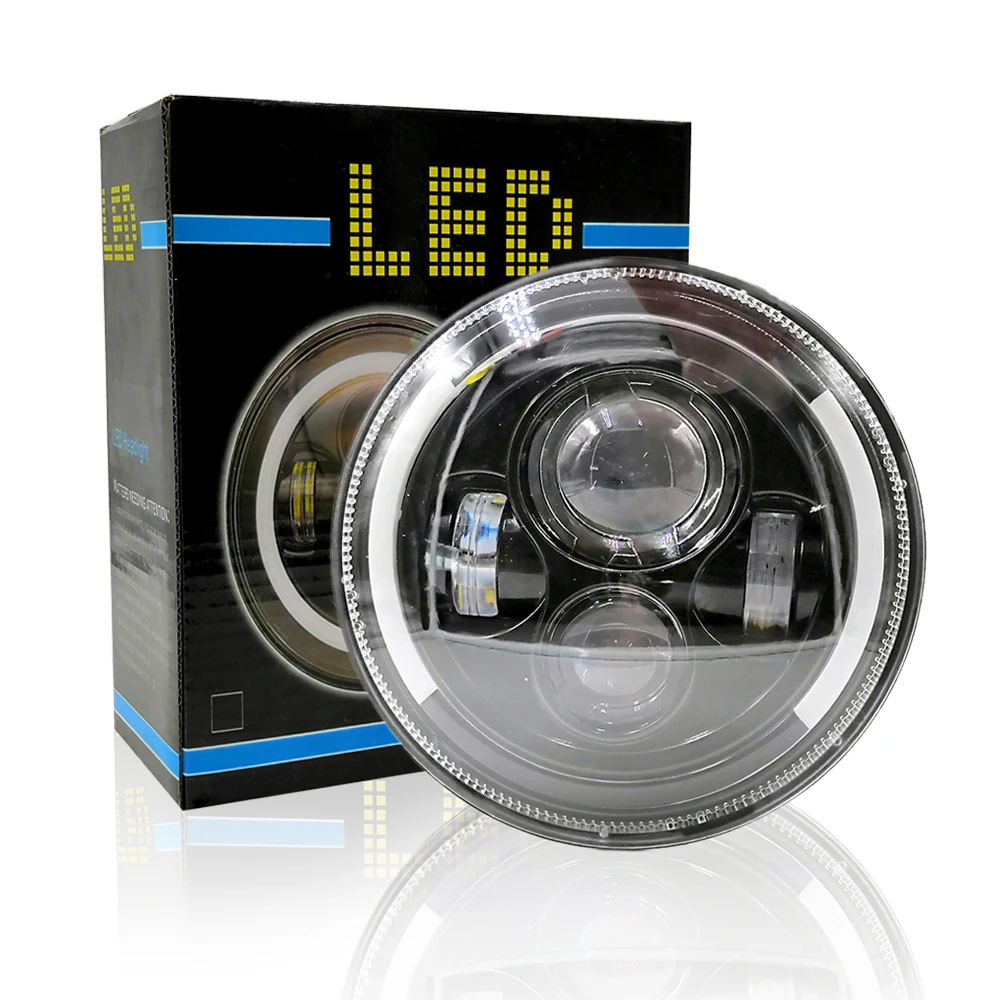 1 шт 7 дюймов светодиодный фар подсветка Angel Eyes светодиодный налобный фонарь 12 v 60 W для Jeep Wrangler TJ JK LJ unlimited 1997 1998 1999 2000