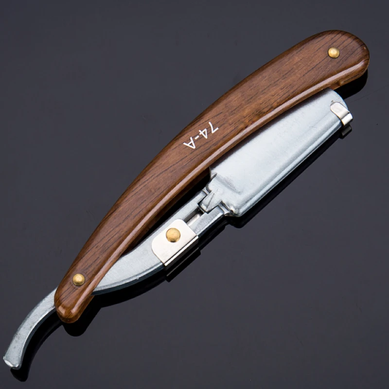 

Shellhard 1pc Straight Edge Shaving Razor Plastic Handle Folding Shaver For Hair Salon Barber Tool