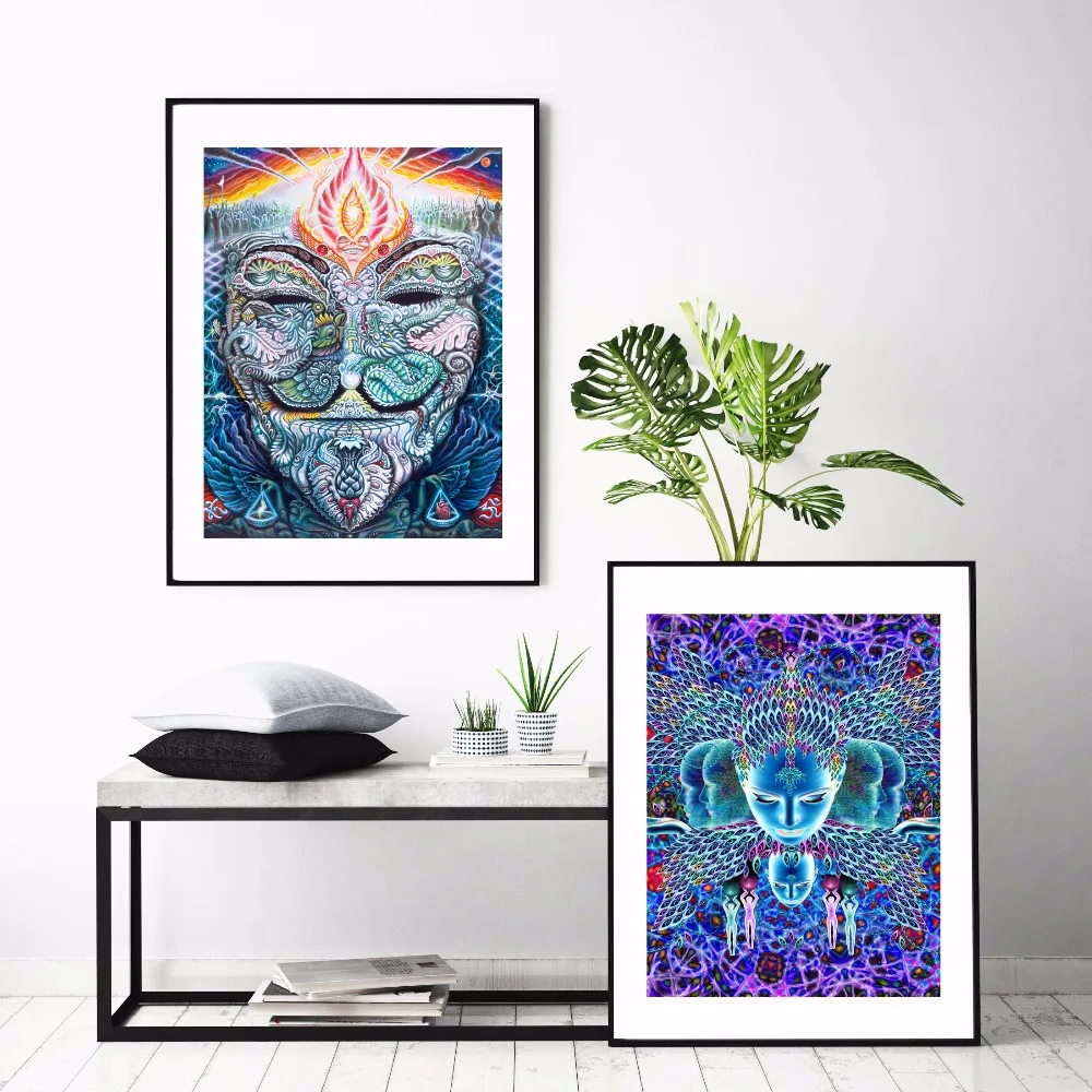 Psychedelic лицо кислота ЛСД Холст Искусство Печать постер настенные картины для