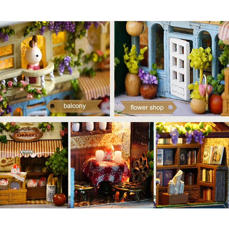 3D Деревянный реалистичный Кукольный дом DIY, Миниатюрный Кукольный домик ручной работы, Мебель для домика, счастливый уголок, Новогодние подарки, подарок на день рождения, детские игрушки