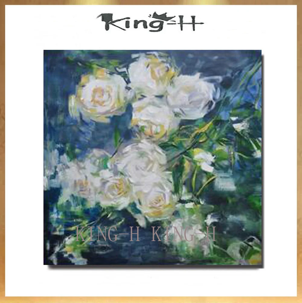 Painting Gray Flowers Rural Planting Flowers Content Abstract Modern High Quality Decorate Children Room Hall