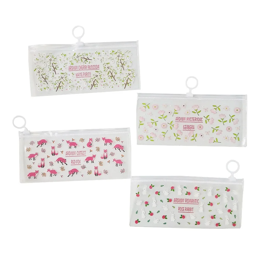 

1 Pcs/lot Multifunction Bag Waterproof Pencil Case Zipper PVC Animal Flower School Pencil Bag Stationery Office Supplies