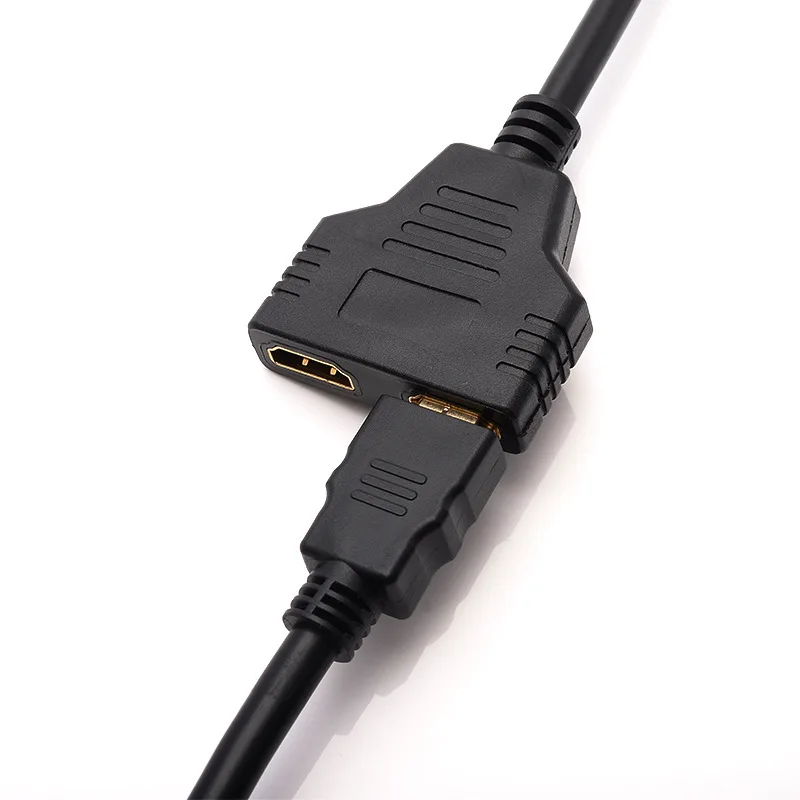 

High quality HDMI-compatible 1 Male To Dual HDMI 2 Female Y Splitter Cable Adapter in HDTV HD LED LCD TV hdmi 1 to 2 1to2 300pcs