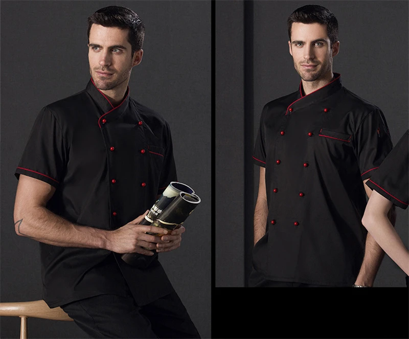 Шефовская романтика: Качественная костюмная ткань с короткими рукавами для питания в ресторане, приготовления пищи в кухне и выпечки с бесплатной доставкой.