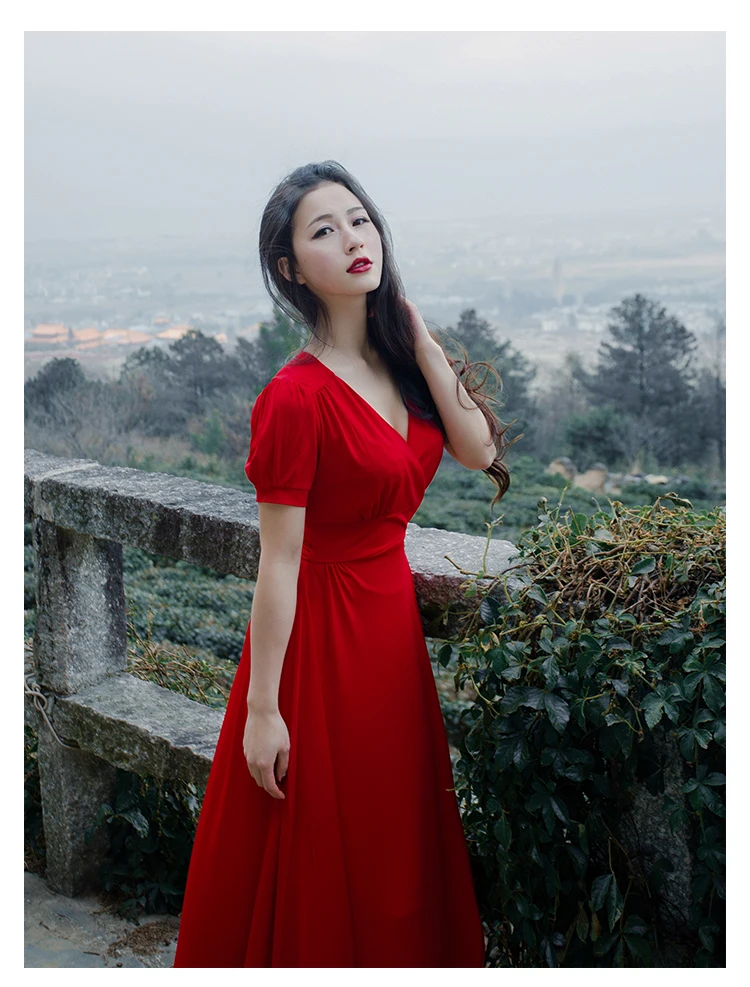 Женское платье макси красное длинное Пляжное для отпуска лето 2016|bohemian long dress|maxi