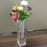 acrylic flower glass vase decorative centerpiece home wedding rectangle collection premium quality lucite vase 6 h