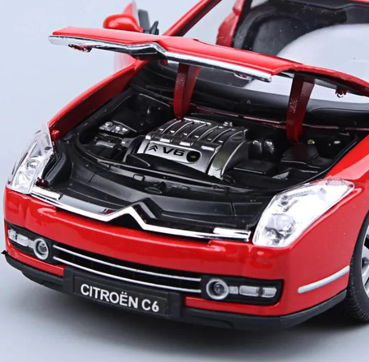 1:18 передовые модели автомобилей из сплава, высокая имитация Citroen C6, металлические Литые 4 двери, Коллекция игрушечных автомобилей