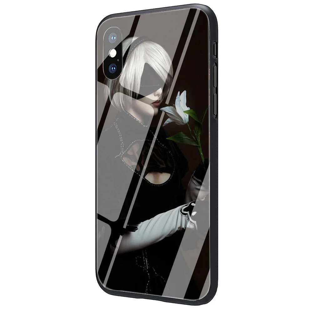 Чехол NieR Automata из закаленного стекла для iPhone 5 5S 6 6s Plus 7 8 Plus X XR XS 11 Pro Max - Цвет: G12