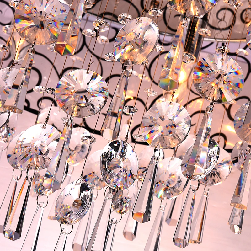 Роскошный хрустальный потолочный светильник для гостиной абажур из нержавеющей