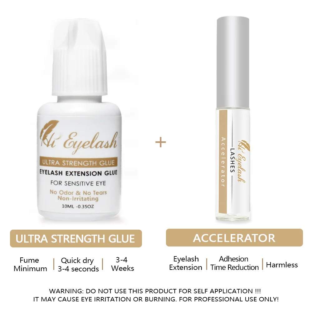 10ML Hieyelash3-4S Fast Drying Professional Eyelash Extension Super Glue and 5Ml Accelerator Pre-treatment | Красота и здоровье