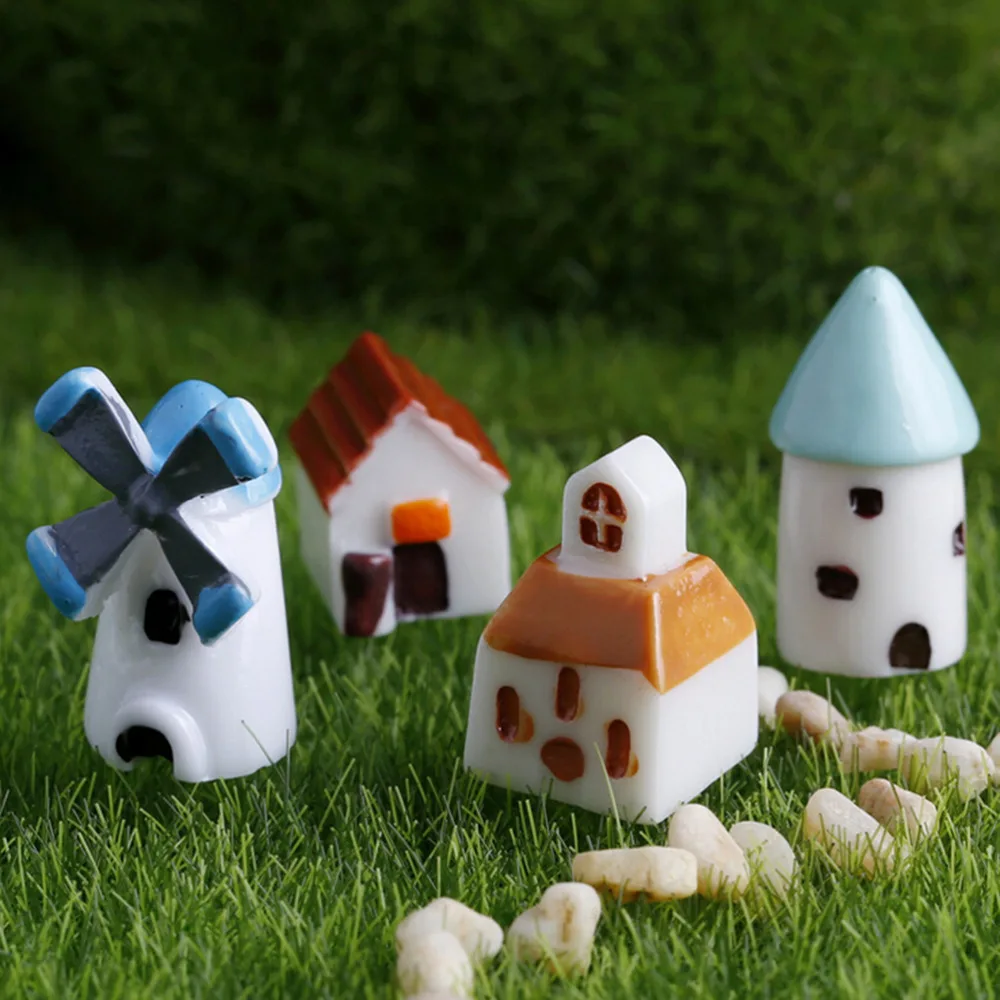 Новая горячая распродажа 4 штуки Стиль DIY Изделия из смолы дом Сказочный Сад