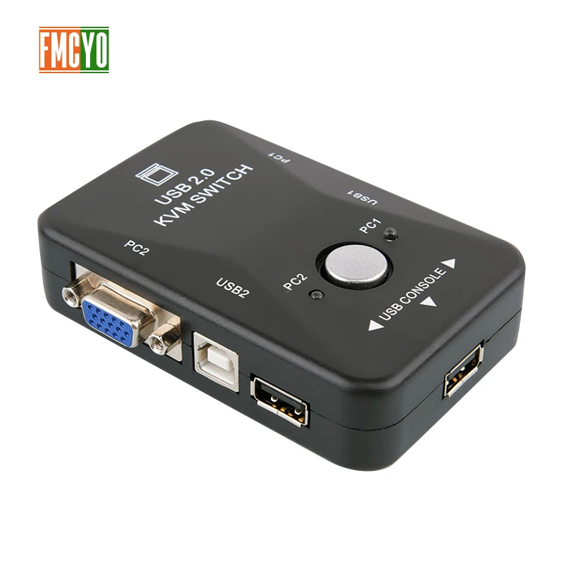FMCYO VGA KVM переключатель коробка 1080P Разрешение USB 2 0 1 Порты и разъёмы шт. обмен