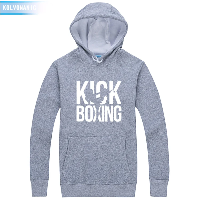 Kick Boxing толстовки с принтом повседневные мужские зимние утолщенные теплые пальто толстовки унисекс с капюшоном спортивный костюм для мужчин пуловер Одежда
