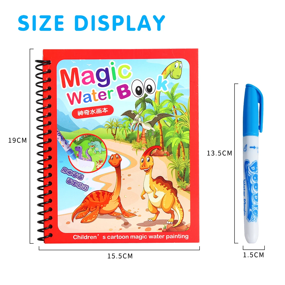 3PCSMagic книга для рисования воды раскраска каракули с волшебной ручкой живопись