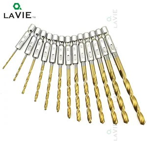 Набор сверл LA VIE 14, 13 шт., вольфрамовые твист-биты с шестигранным хвостовиком, твердосплавные высокоскоростные стальные сверла с титановым покрытием, 1,5-6,5 мм 01