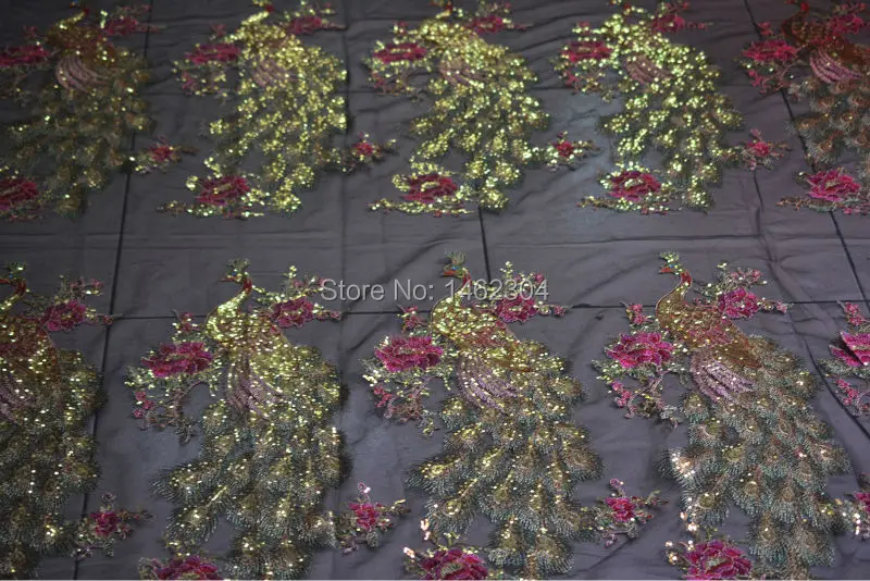 Вышитая Тюлевая кружевная ткань с блестками для вечеринки вышивка свадебного