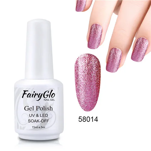 FairyGlo 15 мл Супер Bling Platinum Гель-лак блеск белая бутылка УФ гель лак для ногтей гель светодиодный праймер гель лак для ногтей эмаль - Цвет: 58014