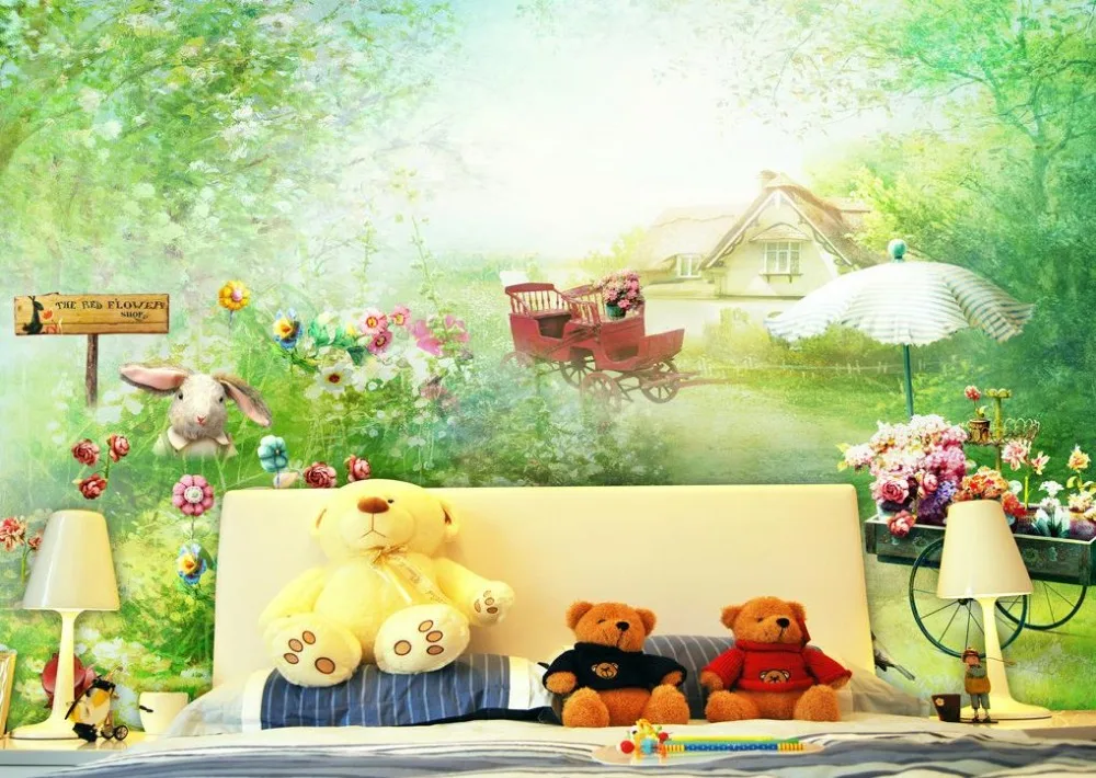Детские Настенные 3D обои Мультяшные 3d для гостиной|wallpapers for living room|3d wall murals