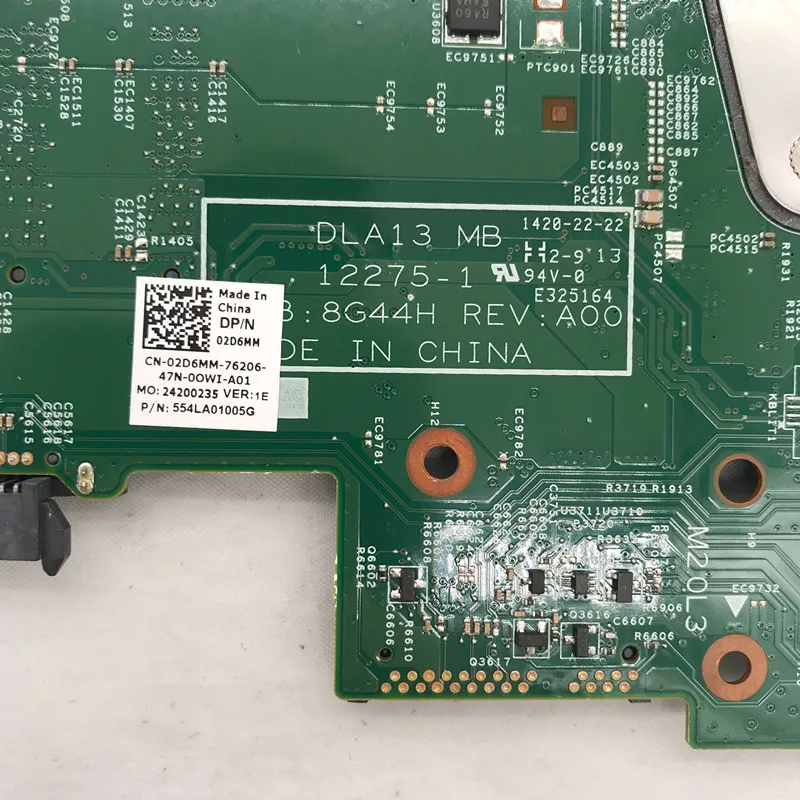 Высококачественная материнская плата для ноутбука 3330 2D6MM 02D6MM CN-02D6MM 12275-1 с