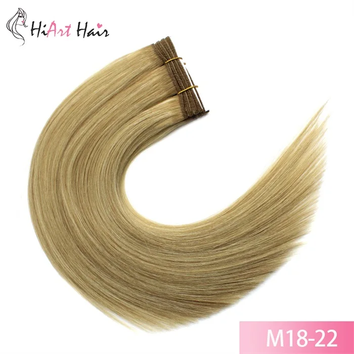 HiArt 100 г/шт. пряди для наращивания, натуральные человеческие волосы remy для салона, прямые волосы для наращивания, 1" 20" 22"