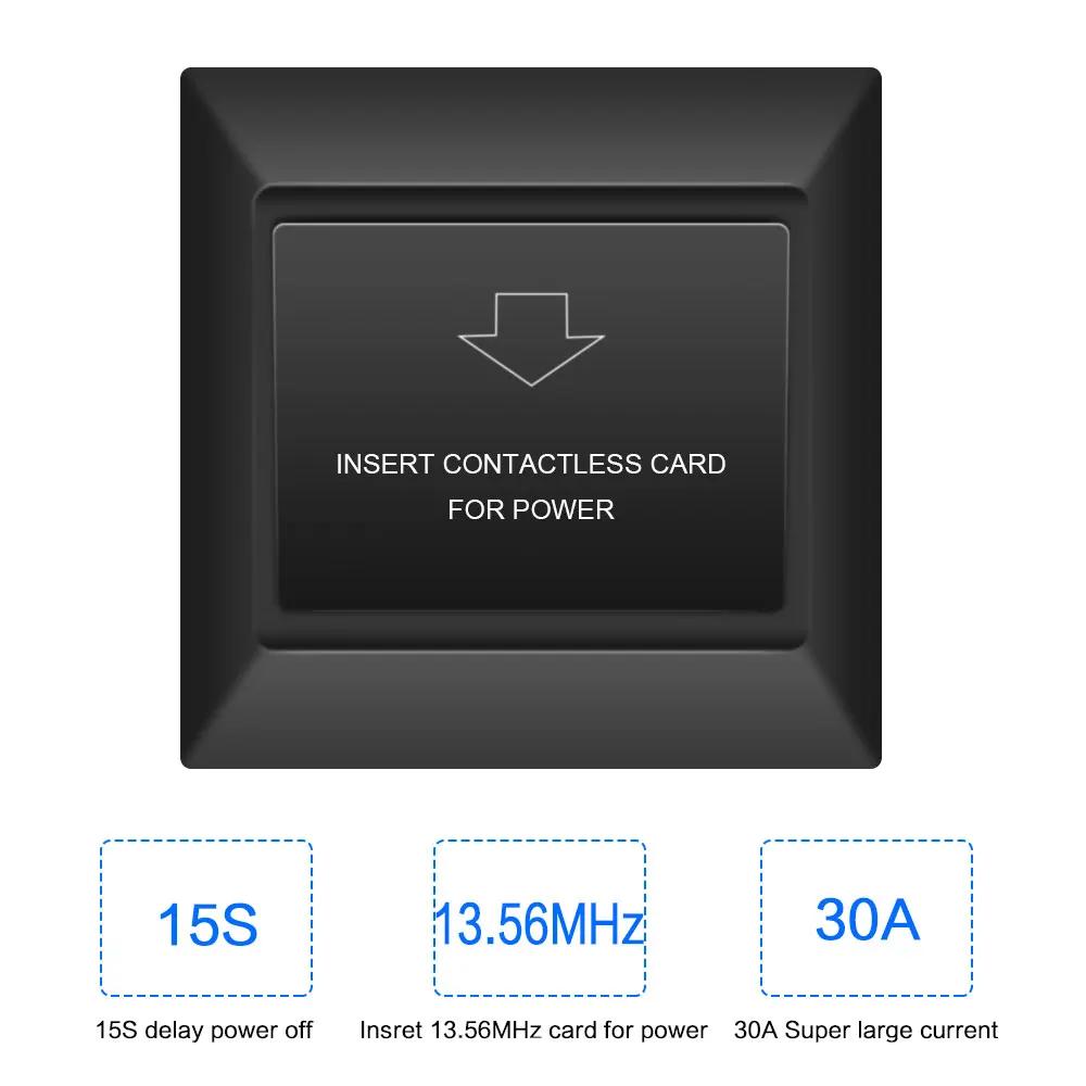 Новый черный переключатель карты отеля 13 56 MHz mifare s50 f08 14443a 180 ~ 250V 30A вставная карта
