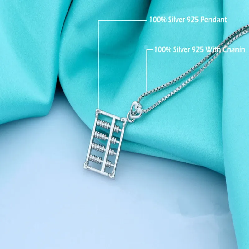 AAA 100% Silver 925 Pendant Necklace Sterling Sliver Jewelry Ancient Abacus Necklaces &amp Pendants Christmas Gift | Украшения и