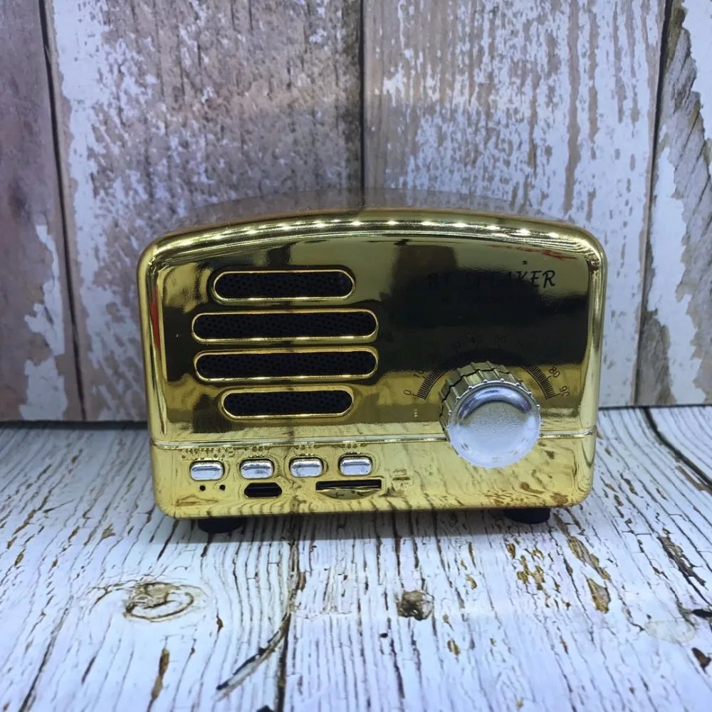 Ретро портативный мини Bluetooth динамик FM радио приемник перезаряжаемый
