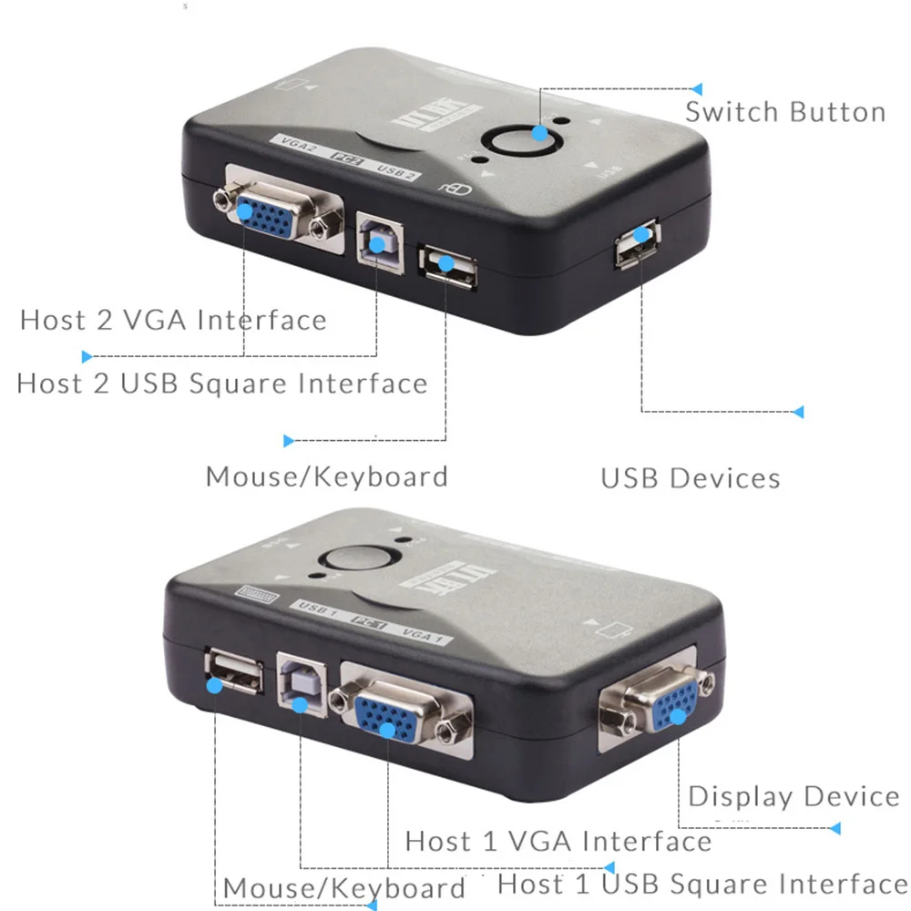 Квм переключатель Unnlink VGA 2 шт. USB 0 1080P 60 Гц для ПК ноутбука монитора мыши клавиатуры