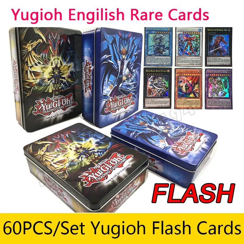 60 шт./компл. Yugioh (редкие флеш карты) коробка Yu Gi Oh игра бумажные карты детские