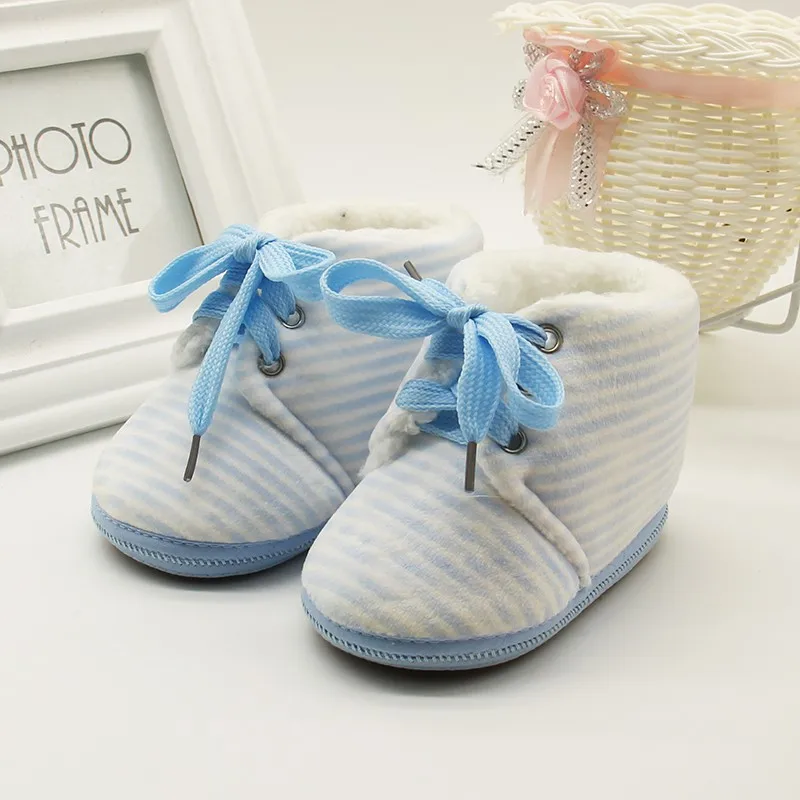Autumn Winter Non-slip Baby Striped Shoes Warm Boys Girls Lovely First Walkers Unisex Fashion Kids New Arrival |