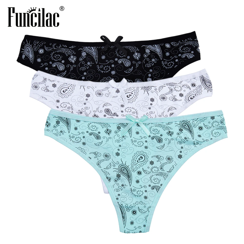 FUNCILAC нижнее белье для женщин таинственный принт стринги сексуальные G девушек