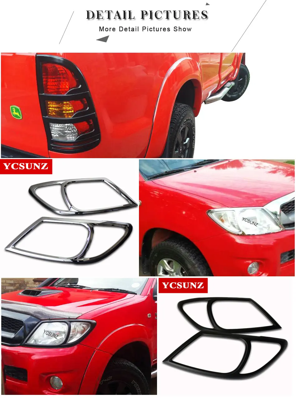 Автомобильный Запчасти хром комплект аксессуары для Toyota Hilux Vigo Sr5 2005 2006 2007 2008 2009 2010 двойной кабины