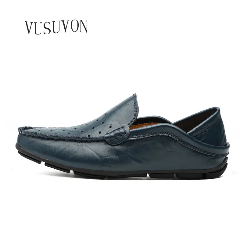 Европейские размеры 37-47 обувь для вождения мужские дышащие лоферы из натуральной