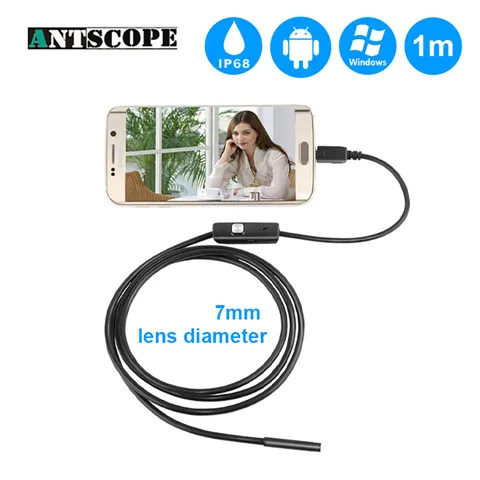 SPCC015 Antscope HD 480P 7 мм/5,5 мм 6LED черная мини камера водонепроницаемая камера для осмотра Бороскоп 1 м Android/PC 2 м PC USB эндоскоп 5 - Цвет: SPCC015