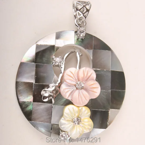 Лидер продаж! Кулон в виде цветка из натуральной морской ракушки 40 мм 1 шт.|abalone shell