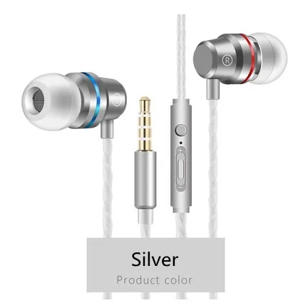 3.5mm Silver GutsyMan проводные наушники 3,5 мм и Тип C вкладыши для наушников с микрофоном стерео гарнитура для samsung Xiaomi huawei телефон компьютер - Цвет: 3.5mm Silver