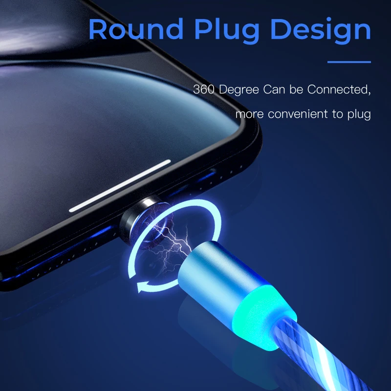 amzish Магнитное зарядное устройство Micro USB кабель для iPhone X XR 8 Plus type C быстрое Samsung S9