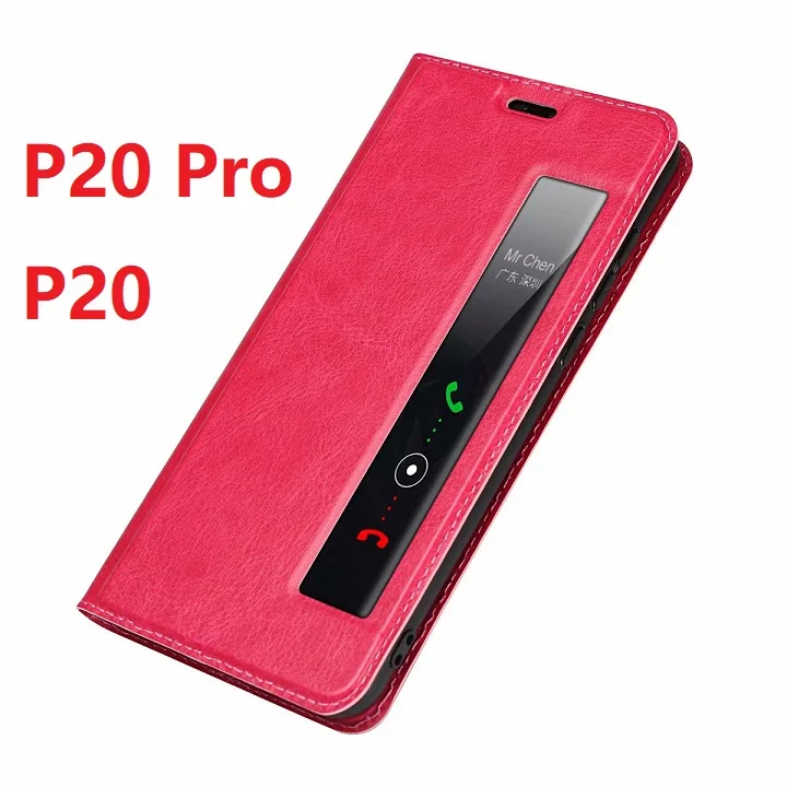 Умный чехол для Huawei P20 Lite &amp Pro с магнитным окошком и подставкой из искусственной