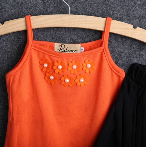 Новинка 2017 года Лидер продаж летний оранжевый топ без рукавов для маленьких