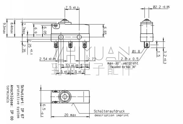 Оригинальный новый 100% DC3 DC3C A1AA водонепроницаемый микро переключатель