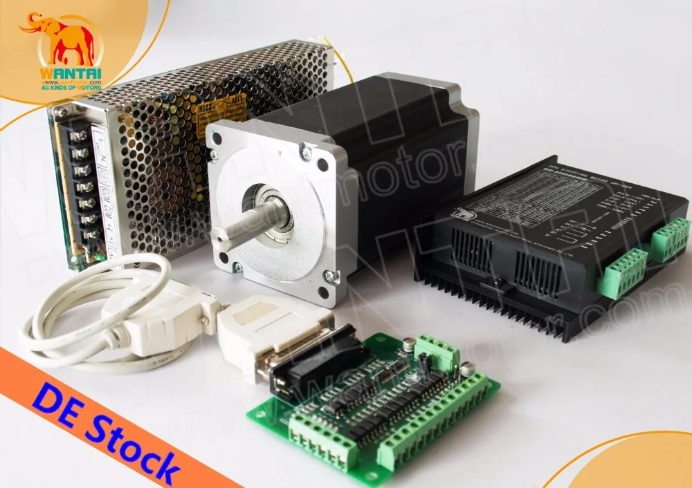 CNC двигатель шаговый 1 ось Nema34 Wantai 1090oz+Драйвер DQ860MA 80V 7.8A 256Micro США Канада Германия Франция Италия Великобритания Бесплатная доставка.
