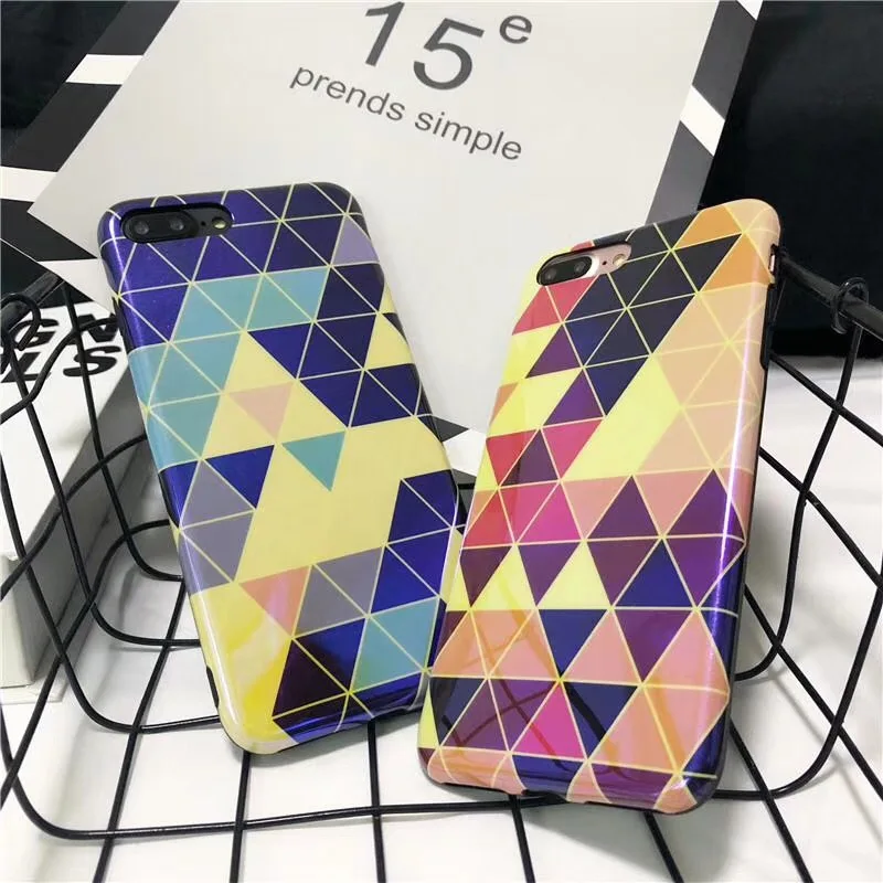 GABOOM IMD Soft Phone Cases for iPhone X 8 7 6 6s Plus Covers Colorful Geometric Rhombic Glitters Case |