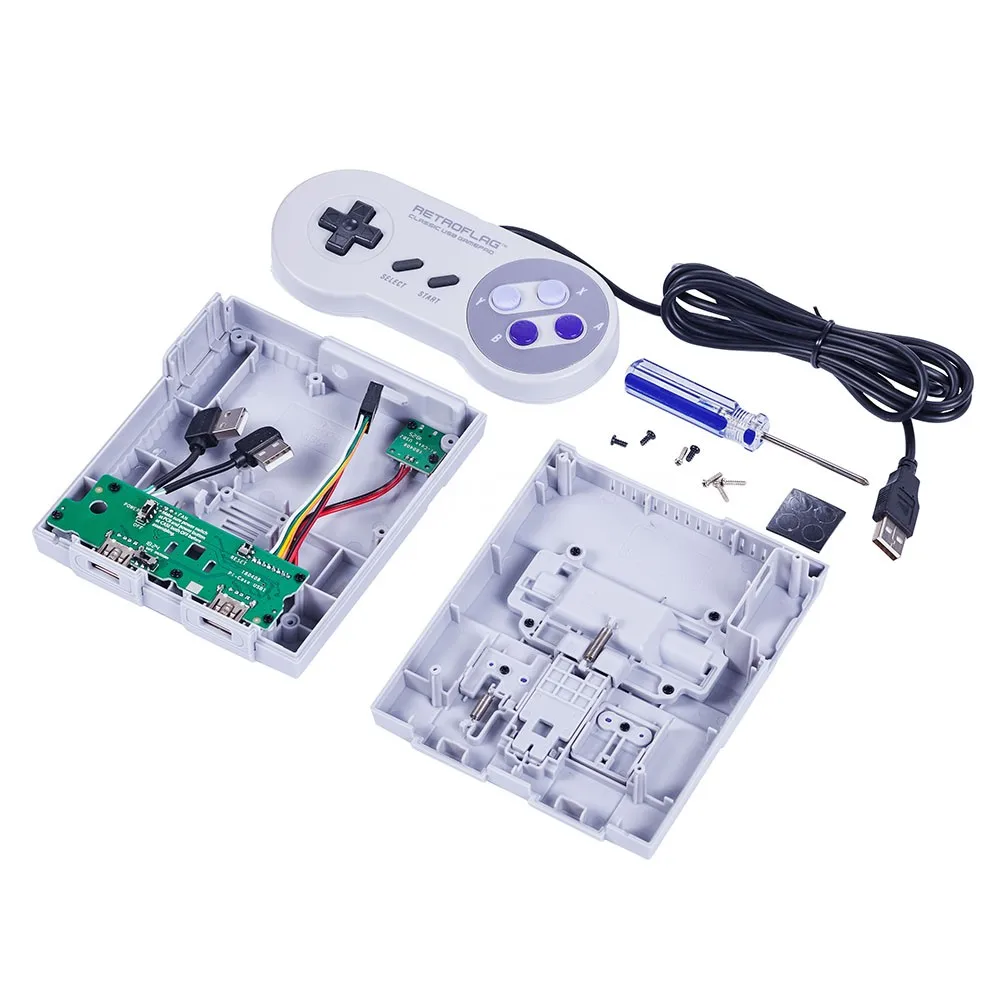 Retroflag SUPERPi Case NESPi Console UCase w/USB контроллер геймпад + радиаторы Комплект вентиляторов