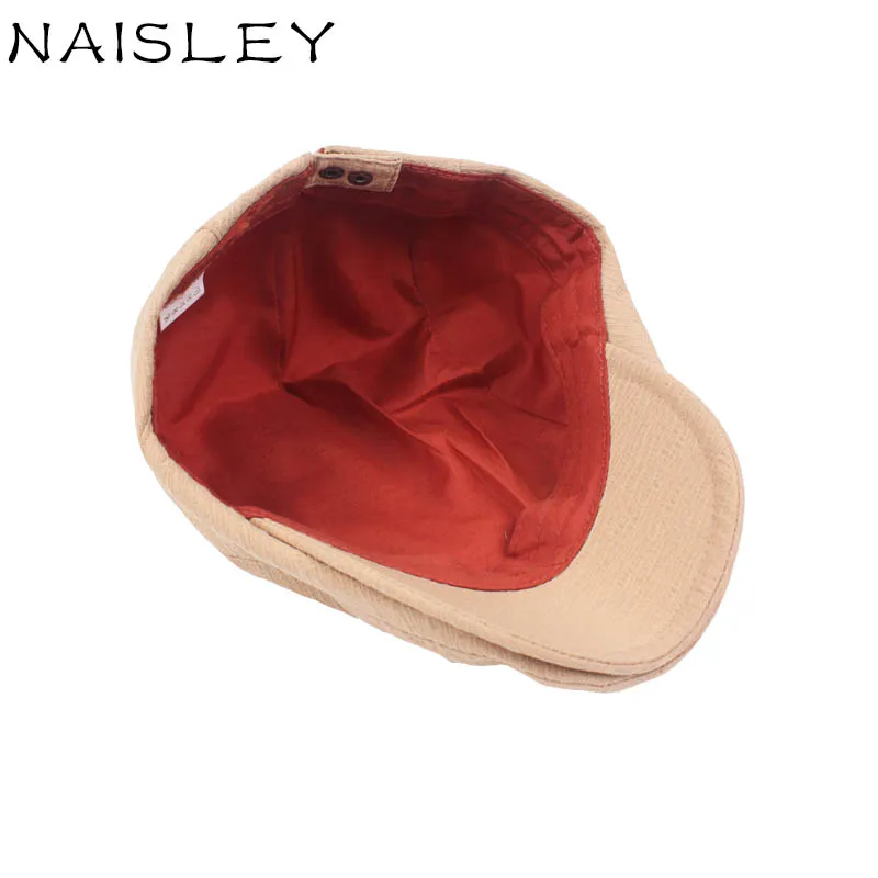 NAISLEY Brand Cotton Peaked Striped Pleated Adjustable Beret Outdoor Sun Breathable Lady Hat Women's Men Flat Berets Cap | Аксессуары