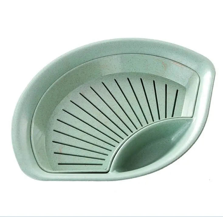 C542 green CTREE новые творческие пшеничной соломы дренаж двойной Слои уксусом тарелка для пельменей завтрак поднос, тарелка для фруктов Кухня посуда C542 - Цвет: C542 green