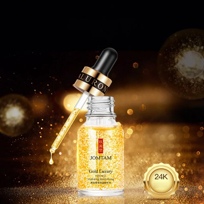 24K Gold уход за кожей лица Сыворотки увлажняющий сокращает поры разглаживание