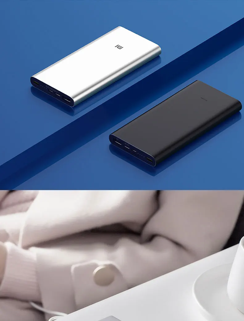 Xiao mi power Bank 3 10000 мАч Двусторонняя Быстрая Зарядка Тип C QC 3,0 Быстрая зарядка USB-C Двойной вход двойной выход mi power bank
