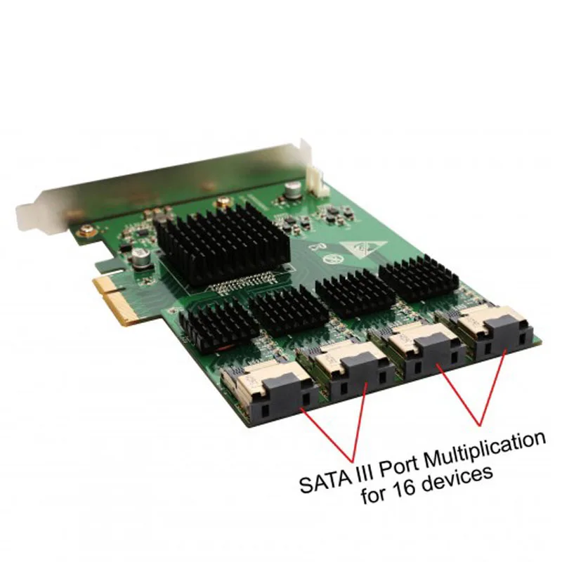 H1111Z 16 портов SATA 6G PCI Экспресс контроллер карты Marvell 88SE9215 чипсет PCIe на III 3 0 с кабелем