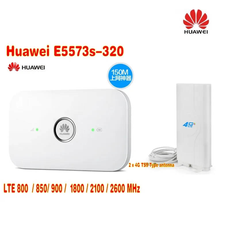 Мобильная беспроводная точка доступа Wi Fi HUAWEI E5573 4G LTE Cat4 карманный роутер + 49DBI