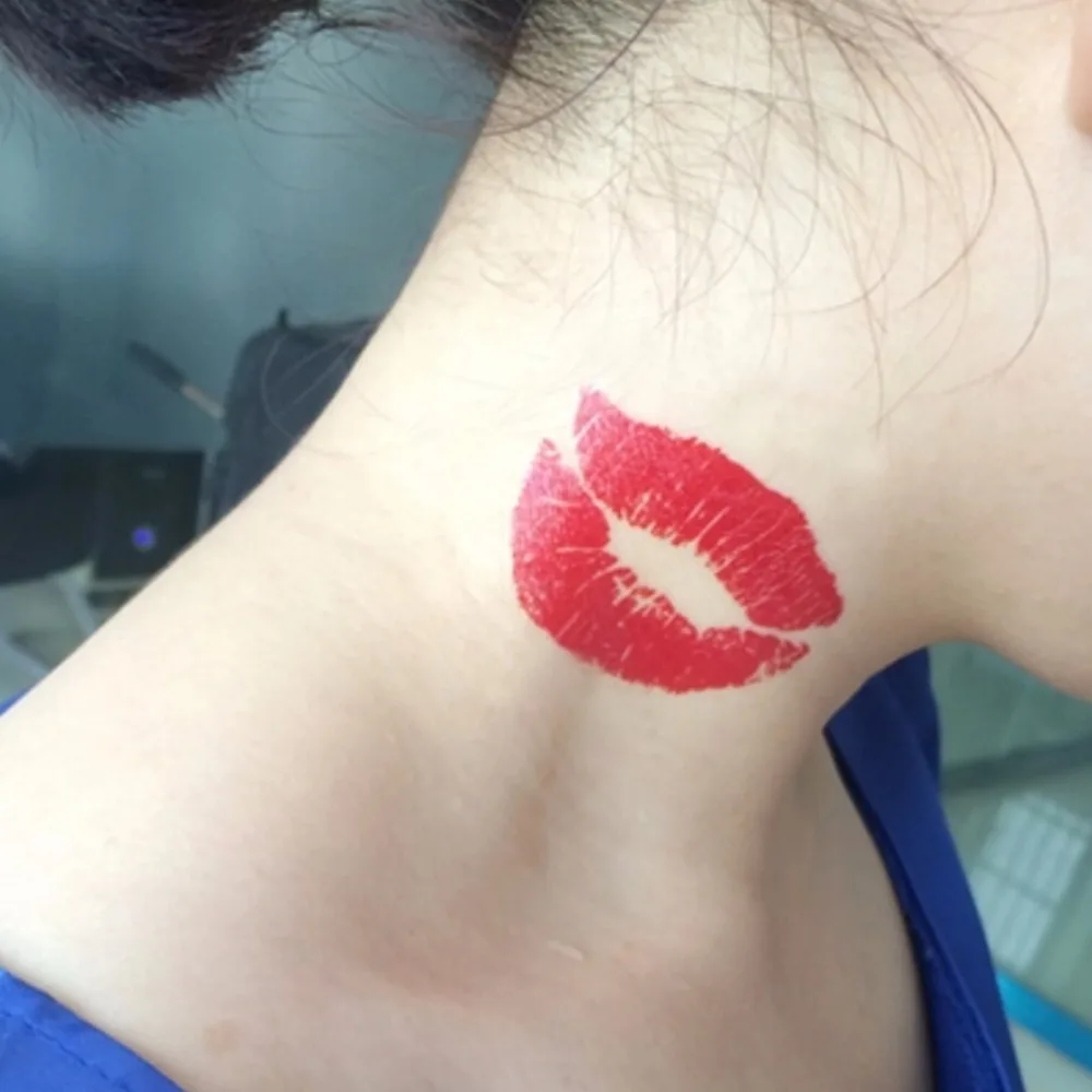 Fashion Body Arm Stickers Black Red Removable Waterproof Tattoo Sticker Sexy lips Temporary | Красота и здоровье